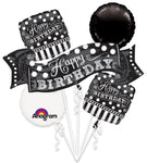 Anagram Mylar & Foil Black & White Chalkboard Birthday Balloon Bouquet