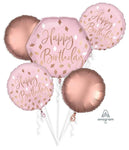 Anagram Mylar & Foil Blush Birthday Balloon Bouquet