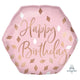 Blush Feliz Cumpleaños Confeti 22″ Globo