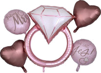 Anagram Mylar & Foil Blush Wedding Balloon Bouquet Set