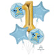 Boy 1st Birthday Blue & Gold Balloon Bouquet