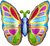 Anagram Mylar & Foil Bright Butterfly 25" Mylar Foil Balloon