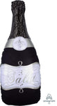Anagram Mylar & Foil Bubbly Wine Bottle Black 36" Mylar Foil Balloon