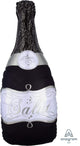 Bubbly Wine Bottle Black 36" Mylar Foil Balloon