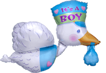 Anagram Mylar & Foil Bundle of Joy Stork - It's A Boy 32" Mylar Foil Balloon