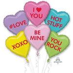 Anagram Mylar & Foil Candy Hearts Love Balloon Bouquet Balloon
