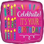 Anagram Mylar & Foil Celebrate It's Your Birthday 18″ Balloon