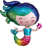 Anagram Mylar & Foil Colorful Mermaid 30" Mylar Foil Balloon