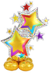 Anagram Mylar & Foil Colorful Star Cluster 59″ AirLoonz Balloon