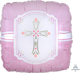 Anagram Mylar & Foil Communion Blessings Pink 18″ Balloon