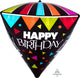 Cone HBD Party Time 17" Mylar Foil Balloon