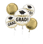 Anagram Mylar & Foil Congrats Grad Gold Glitter Balloon Bouquet Kit