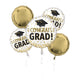 Congrats Grad Kit de ramo de globos dorados con purpurina