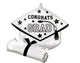 Congrats Grad Hat with Diploma Globo blanco de 25″
