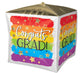 Congrats Grad Painted Rainbow Cubez 15″ Balloon