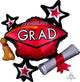 Congrats Grad Red Cluster Globo de lámina de Mylar de 31"