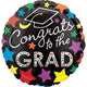 Felicitaciones al globo Grad Colorful Stars de 18″