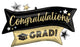 Felicidades Grad Gold Black 38″ Globo