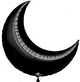 Black Crescent Moon 35” Balloon