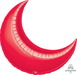 Anagram Mylar & Foil Crescent Moon Red 26″ Balloon