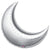 Anagram Mylar & Foil Crescent Moon Silver  26″ Balloon