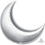 Anagram Mylar & Foil Crescent Moon Silver  35″ Balloon