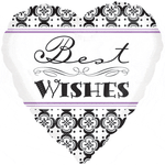 Anagram Mylar & Foil Damask Best Wishes 18″ Balloon
