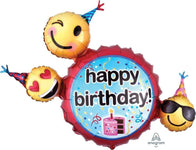 Anagram Mylar & Foil Emoticons Birthday Wishes 36″ Foil Balloon