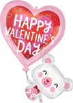 Anagram Mylar & Foil Floating Valentine's Bear 31″ Balloon