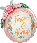 Anagram Mylar & Foil Forever & Always Floral 27″ Balloon