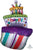 Anagram Mylar & Foil Funky Birthday Cake 37" Mylar Foil Balloon