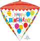 Geometric Birthday Diamond 17" Mylar Foil Balloon