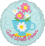 Anagram Mylar & Foil Get Well Soon Tea Cup 18″ Balloon