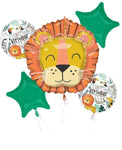 Anagram Mylar & Foil Get Wild Lion Happy Birthday Balloon Bouquet Set