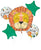 Anagram Mylar & Foil Get Wild Lion Happy Birthday Balloon Bouquet Set