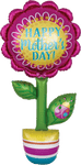 Globo gigante de 5′ de alto con forma de maceta con diseño de feliz día de la madre