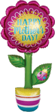 Globo gigante de 5′ de alto con forma de maceta con diseño de feliz día de la madre