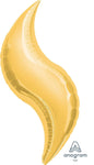 Anagram Mylar & Foil Gold Curve Shape 36” Balloon
