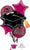 Anagram Mylar & Foil Graduation Berry Color Balloons (5 balloon set)