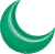 Anagram Mylar & Foil Green Crescent Moon 35” Balloon