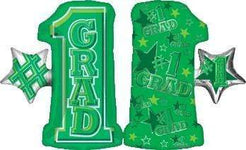 Anagram Mylar & Foil Green Green #1 Grad 28″ Balloon
