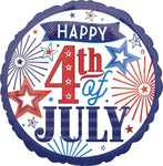 Anagram Mylar & Foil Happy 4th of July Fireworks 17″ Balloon