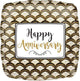 Globo Happy Anniversary Gold Scallop 18″