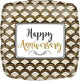 Happy Anniversary Gold Scallop 18″ Balloon