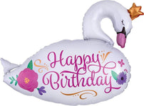 Anagram Mylar & Foil Happy Birthday Beautiful Swan 29″ Balloon