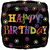 Anagram Mylar & Foil Happy Birthday Black Dots 18″ Foil Balloon