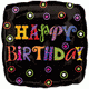 Happy Birthday Black Dots 18″ Foil Balloon