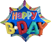 Anagram Mylar & Foil Happy Birthday Burst 3D Bday 35" Balloon