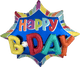 Happy Birthday Burst 3D Bday 35" Balloon
