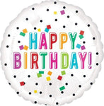 Anagram Mylar & Foil Happy Birthday Colorful Confetti 18″ Balloon
